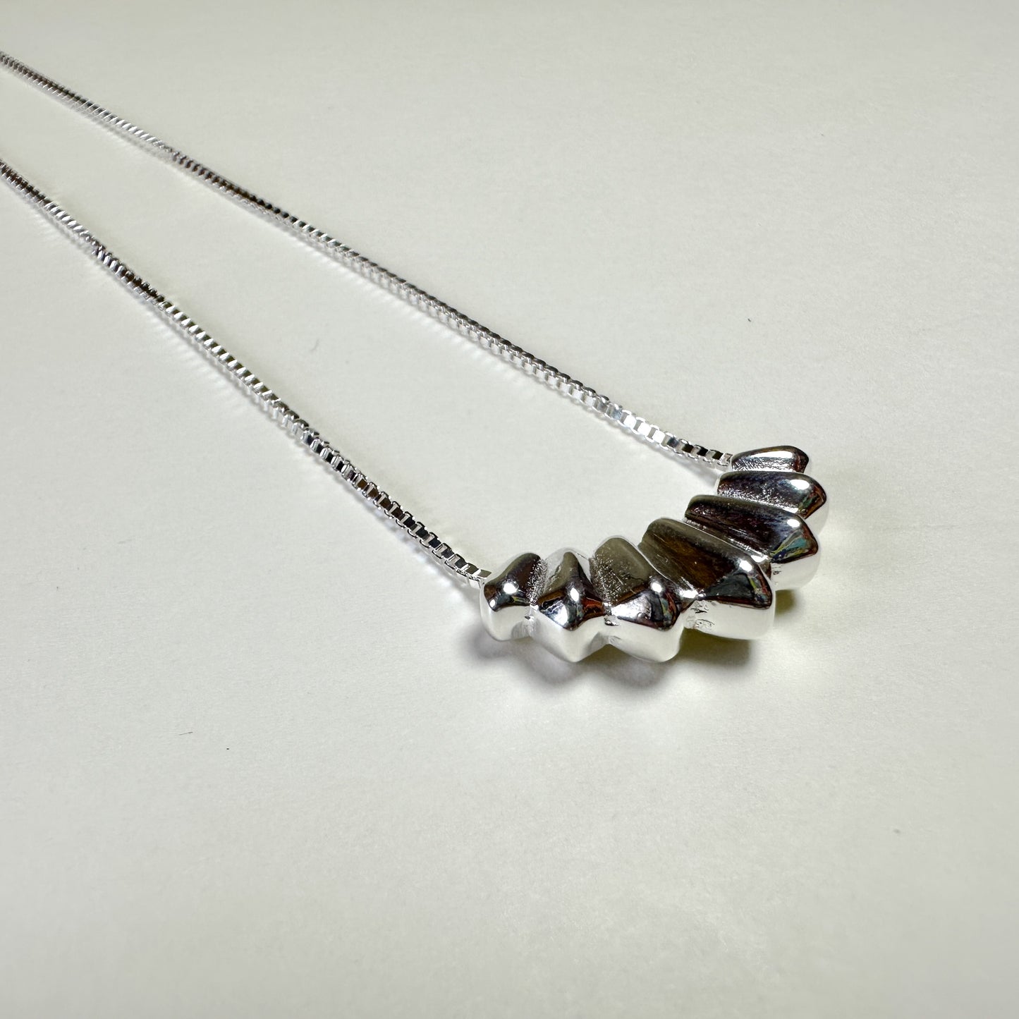 Silver Jagged Charm Necklace