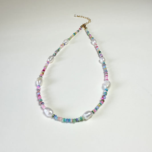 Summer Pearl Pastel Beaded Necklace