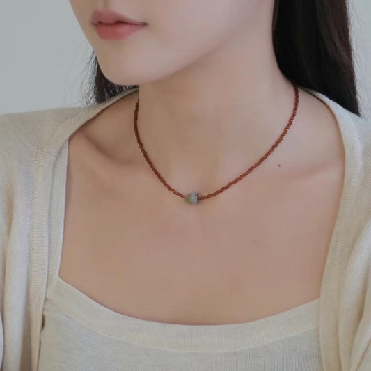Beaded Stone Necklace