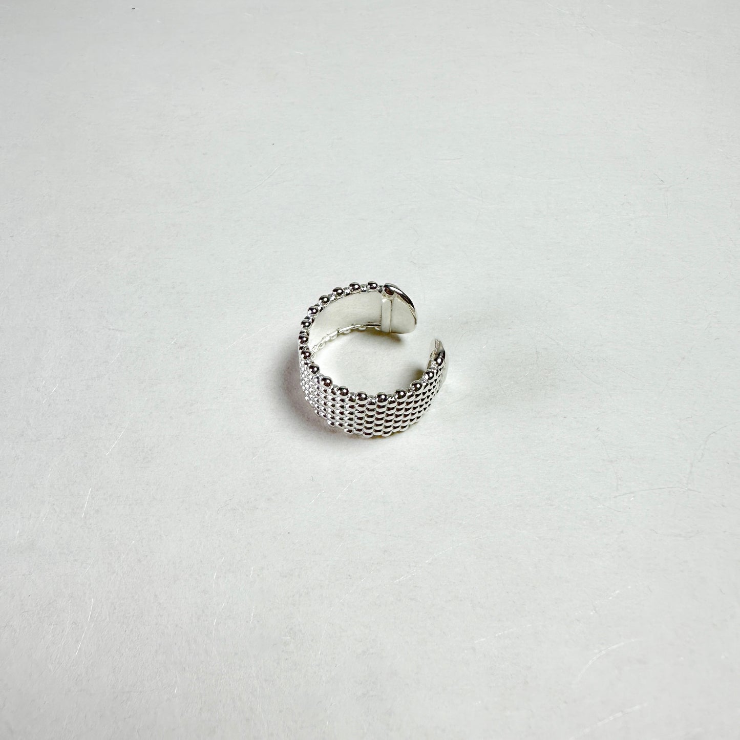Silver Grain Bold Open Ring
