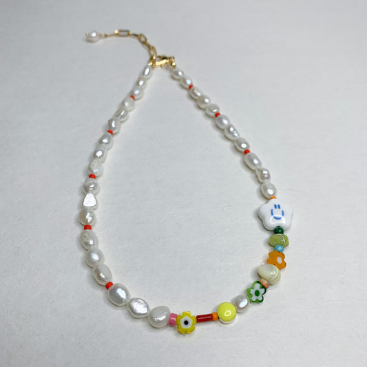 Summer Pearl Cloudy Beaded Necklace