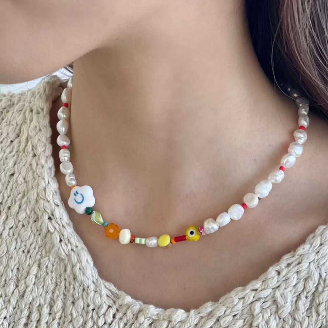 Summer Pearl Cloudy Beaded Necklace