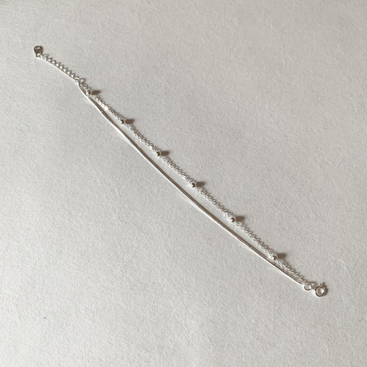 Dot Layered Snake Chain Bracelet